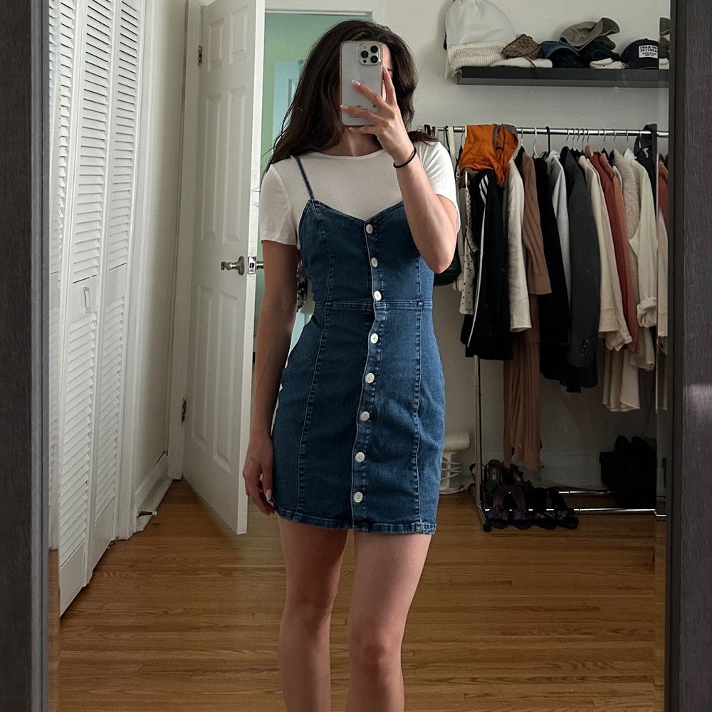 Jean button down hugging dress
